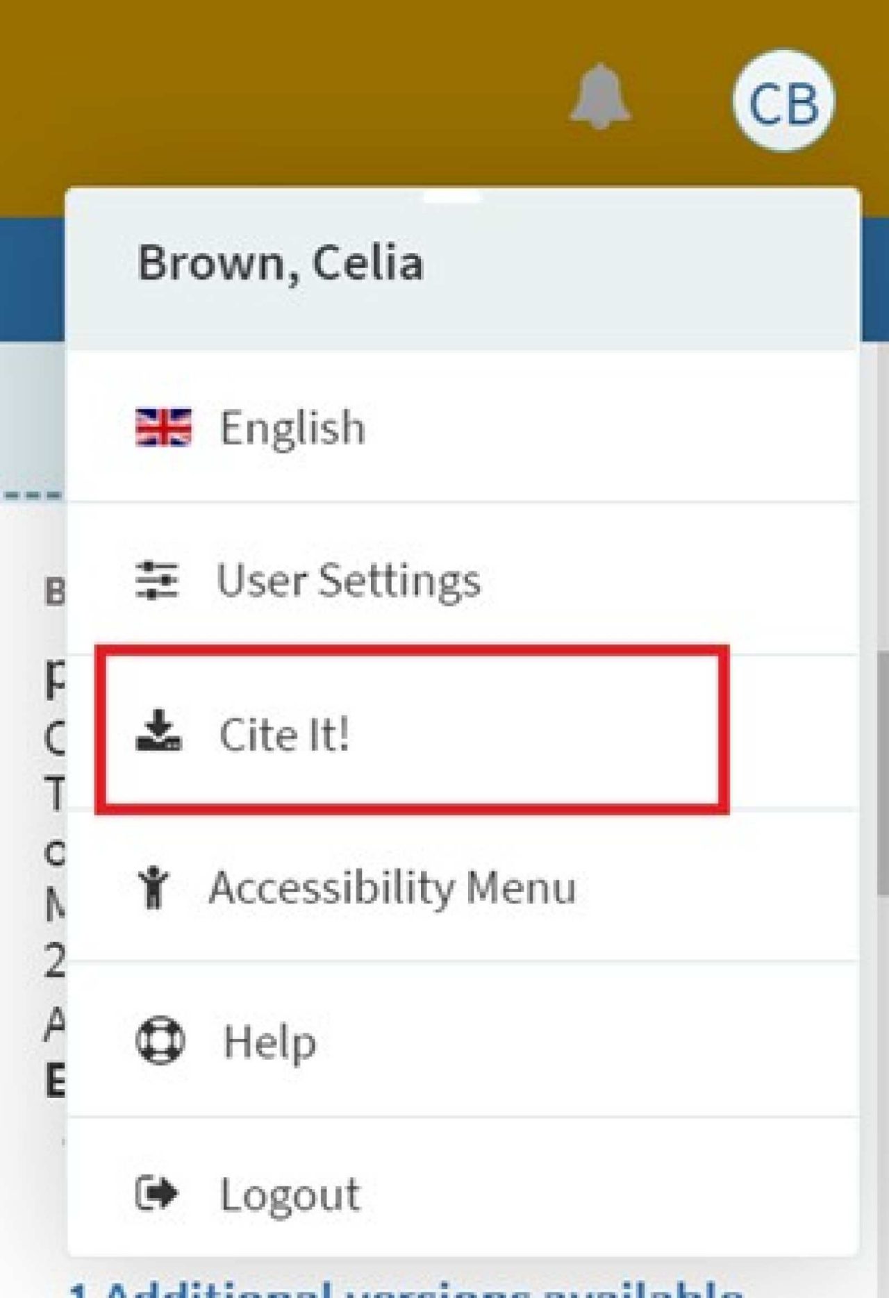 Cite it button in Reading List 